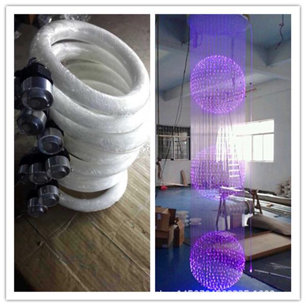 PMMA Optical Fiber Strand 3x0.75mm Flash Point Waterfall Curtain Lighting, 500m Roll