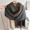 New Plaid Fringe Imitation Cashmere Scarf Female High-Quality British Plaid Women's Shawl Warm Windproof Scarves Autumn Winter