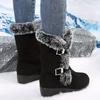Fashion 2024 Mid-Calf Women Fashion Comfortable Warm Modern Boots Women Round Toe Wedges Slip on Shoes Female Shoes for Women