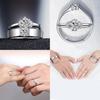 Fashionable Geometric Design Adjustable Couple Rings With Platinum Finish