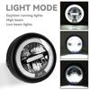 For Yamaha Honda Suzuki BMW 6.5 Inch LED Motorcycle Headlight High/Low Beam Turn Signal Lamp Retro Headlamp White DRL