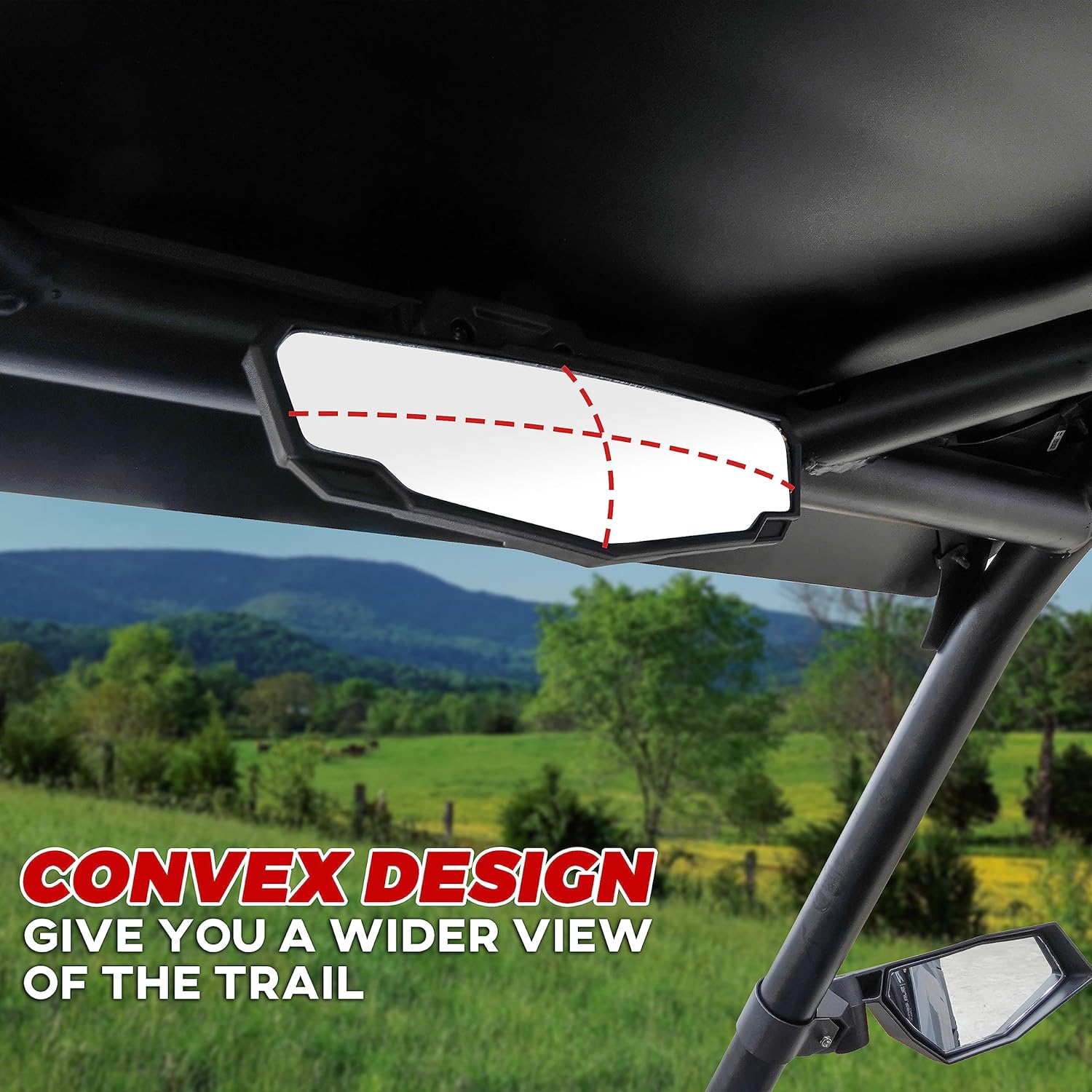 

SAUTVS Center Rear View Mirror for Polaris RZR PRO XP/R/S/Turbo R 2020-2025, RZR XP 1000 2024-2025 (#2883763) Premium Interior Center Convex Rearview