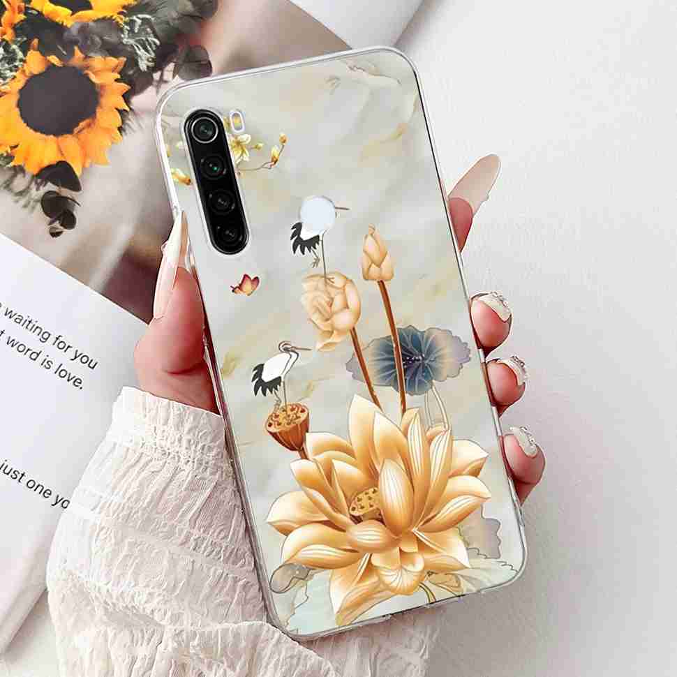 For Xiaomi Redmi Note 8 Case Vintage Dragon Luxury Flower Soft Silicone TPU Cover For Redmi Note8 Note 8T Phone Cases Shockproof