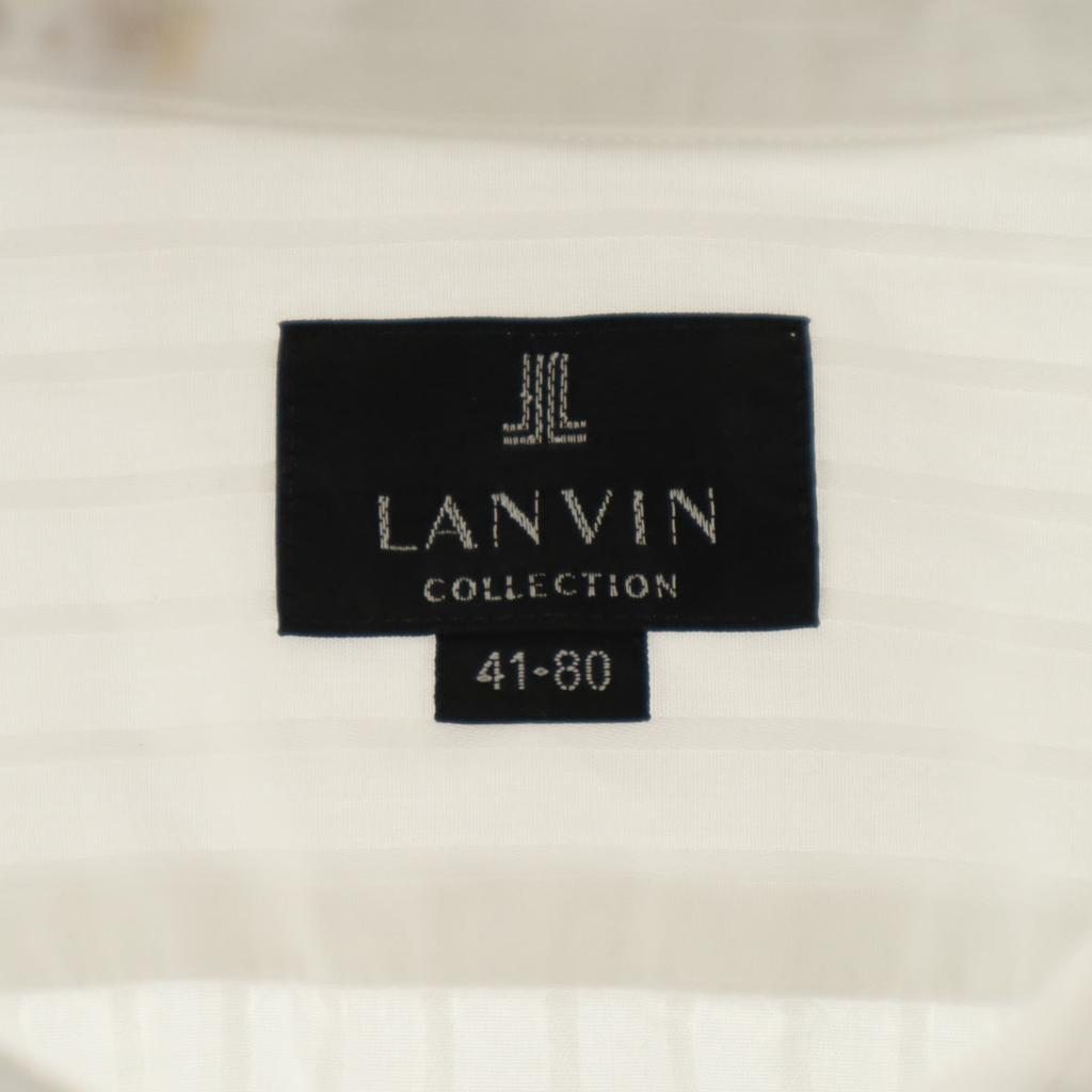 Lanvin Made In Japan Striped Pattern Long Sleeve Shirt 41-80 White Men's Used