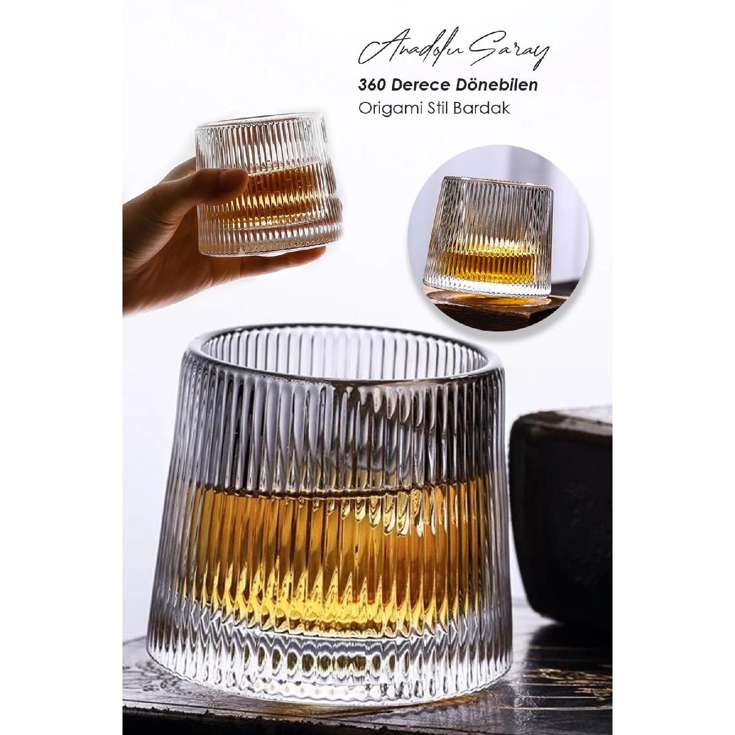 

Вращающаяся на 360 градусов чашка в стиле оригами | Кофе и презентационный стакан | Боросиликатное стекло