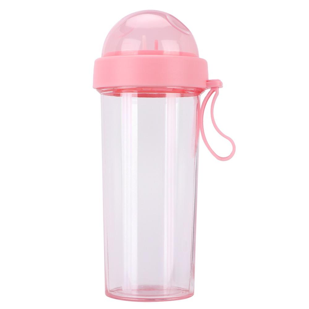 600ML Dual Drink Cup With Tubes Large Capacity Cup Portable Bottle Sport Tumbler Outdoor Sports