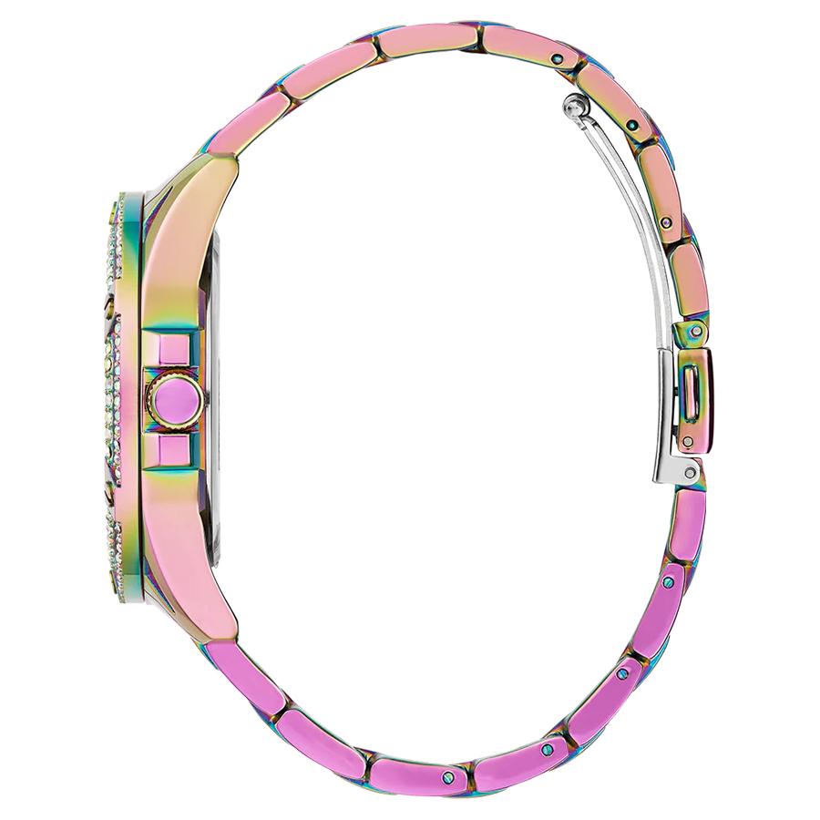 Guess Crystal Queen Series Ladies Quartz Watch - Hollowed-out Dial, Stainless Steel Body, 40mm Diameter-GW0464L4