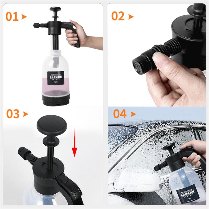 2L Sprayer Foam Cars Watering Washing Tool Car Wash Spary Nozzle Auto Spary Watering Can Car Cleaning Tools Garden Water Bottle