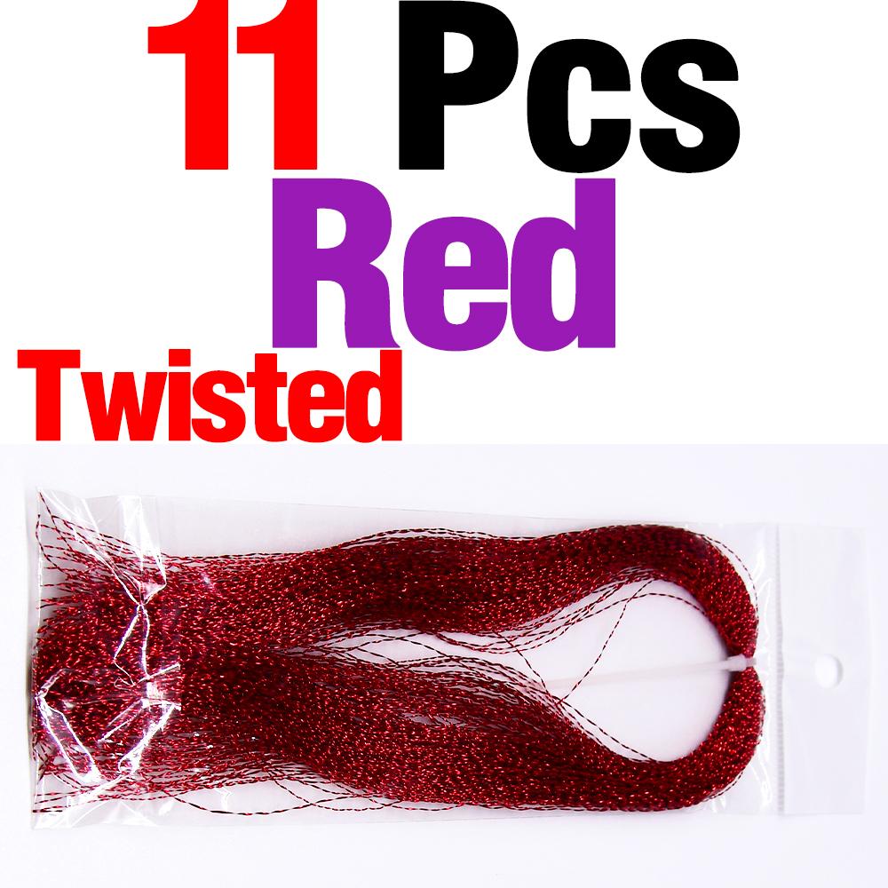 MNFT 11 Packs Crystal Flies decorating Tinsel Fly Tying/Jig Hook Lure Making Materials Holographic Flashabou DIY Bait Wing Tail