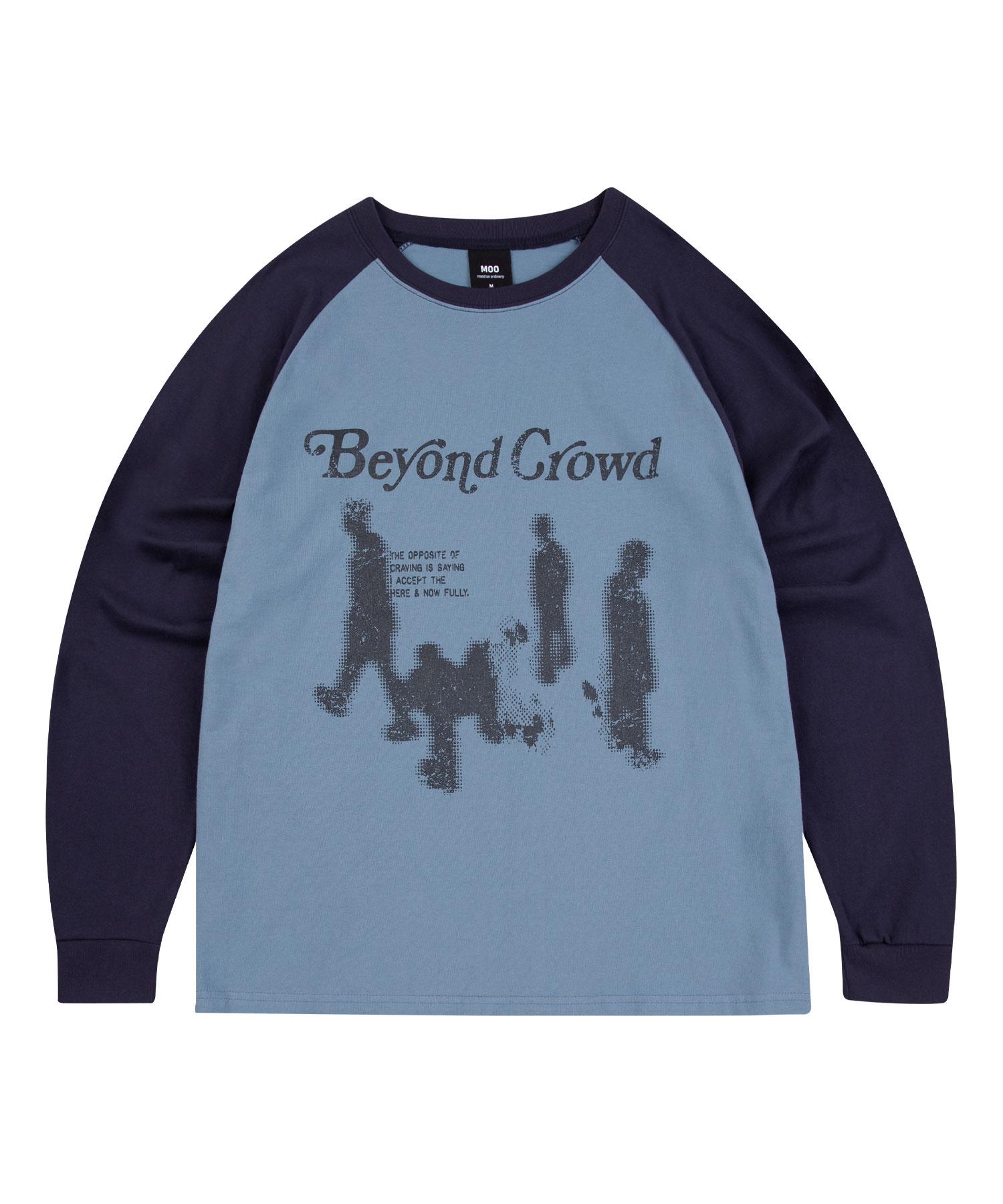 Moo Graphic Raglan Long Sleeve T-Shirt - Navy M