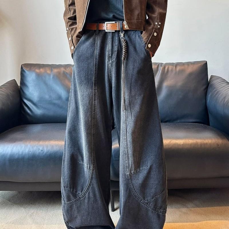 Mens Loose Fit Straight Leg Denim Pants Casual Streetwear Cotton Blend Jeans