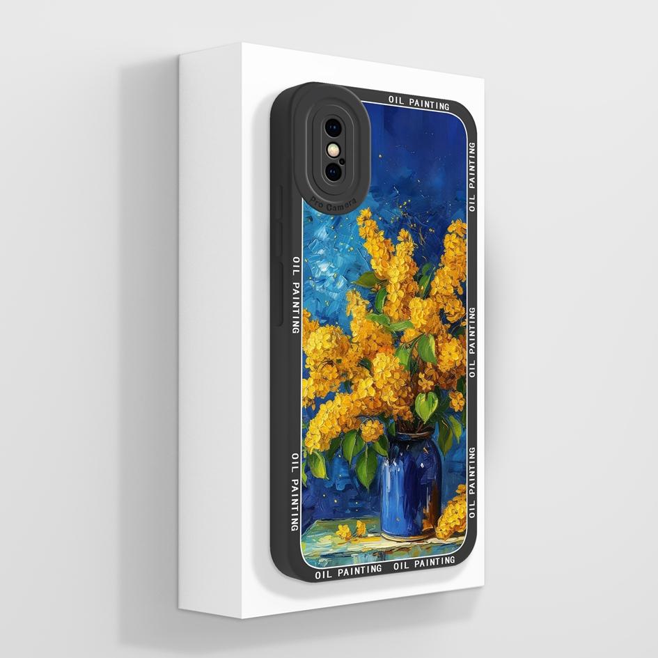 Pro Apple iPhone X XR XS SE 6 7 8 11 12 Pro Max Plus Mini Pouzdro na telefon Luxusní Vzor Květů Měkký Tekutý Silikon Protiskluzový Ochranný Pro iPhone Kryt