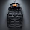 Men's Loose Casual Jacket Sleeveless Zipper Down Vest Male Solid Color Autumn Winter Warm Vests Mens Stand-up Collar Oversize