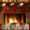 12pcs Festive Burlap Christmas Drawstring Bags with Santa Snowman & Tree Designs for Gift Wrapping Party Favors Decoration Tools