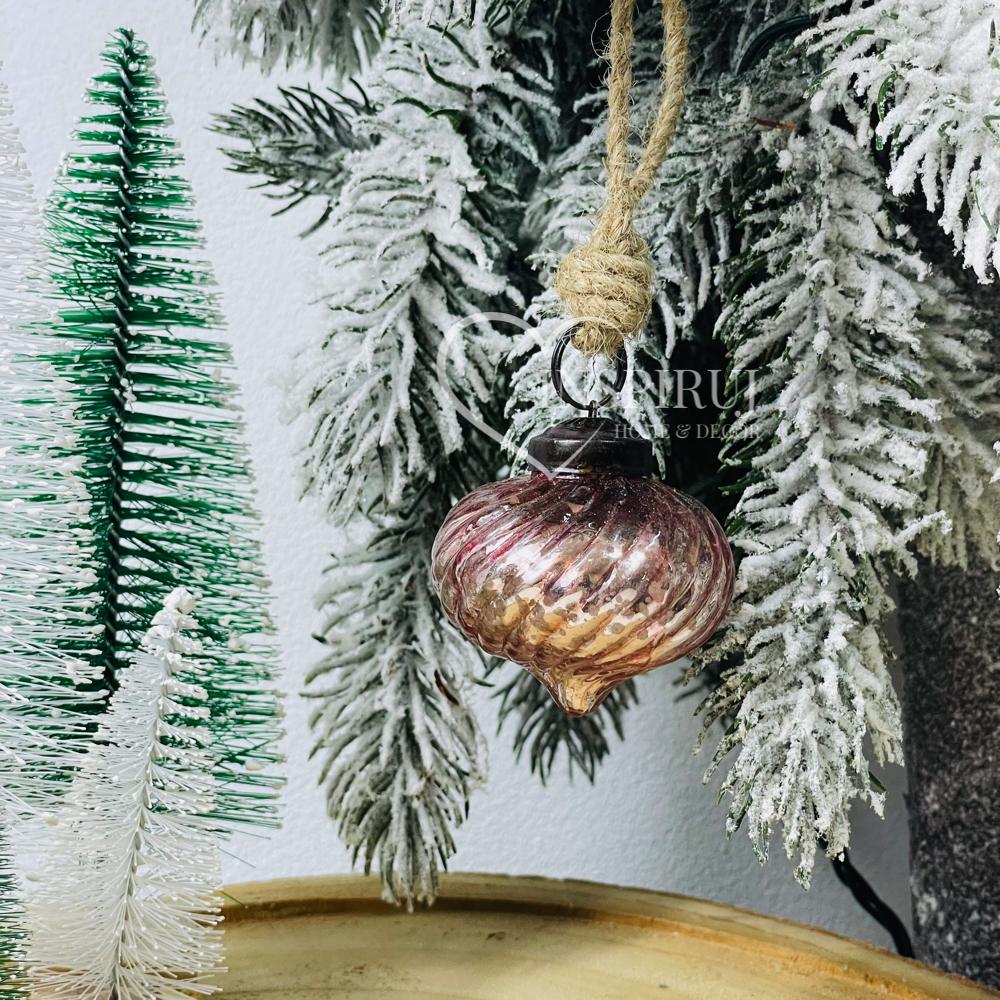Set of Pink Shaped Baubles 4 Pcs In 5.00 X L 5.00 X H 5.00 Cm
