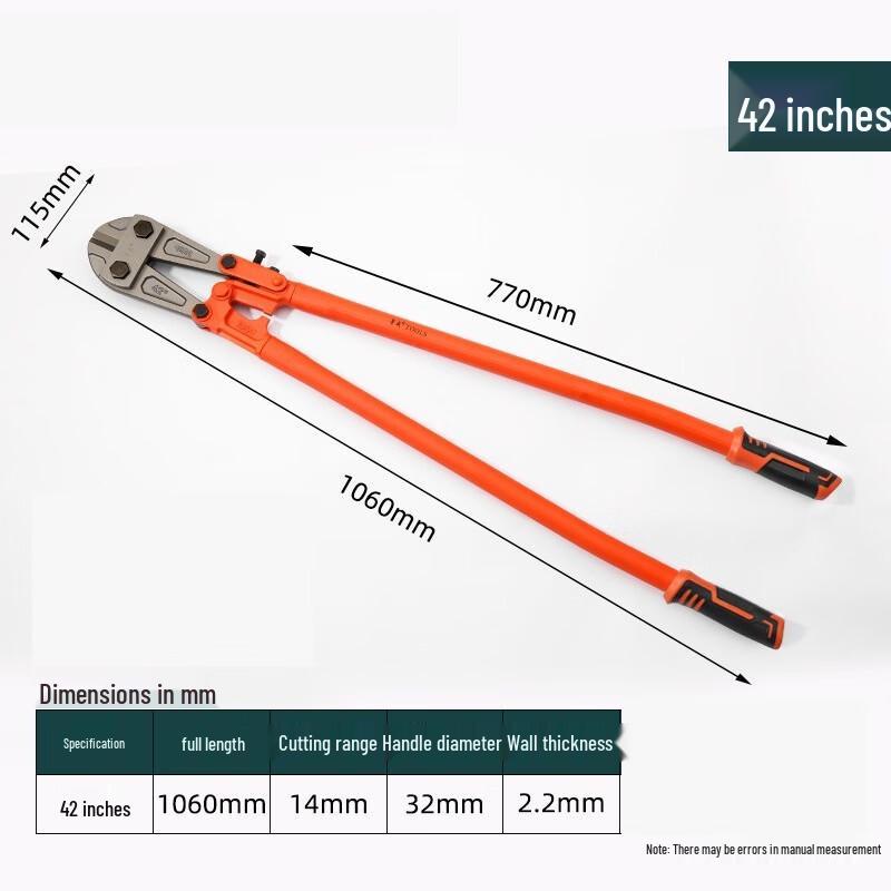Heavy-Duty Industrial Steel Bolt Cutter CN plug (adapter included)