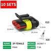10 Sets Waterproof Connector - 1/2/3/4/5/6 Pin, 12A, IP68, for Automotive Electrical Wire, Truck/Car