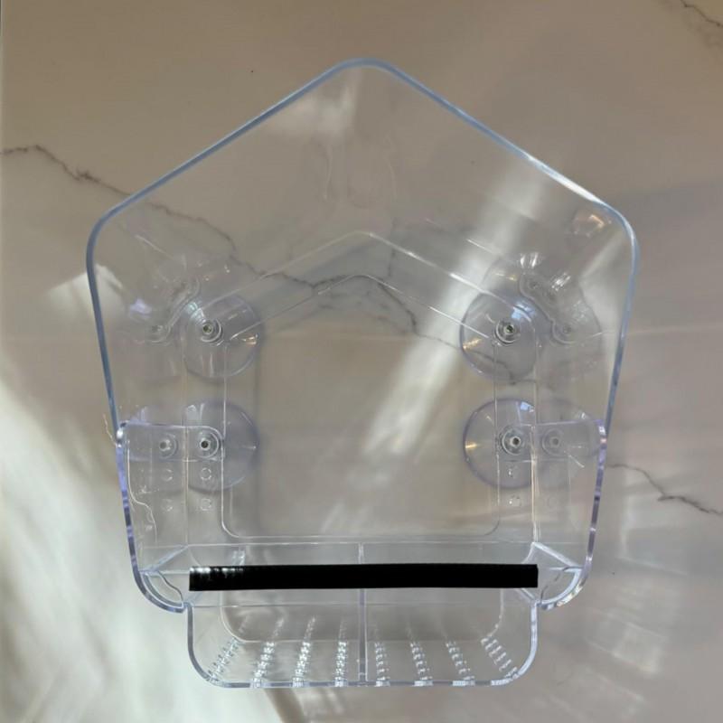 Transparent Window-Mounted Hummingbird Feeder With Strong Suction Cup Small Birds Outdoor Use