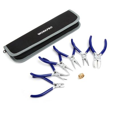 WORKPRO Zubehörwerkzeug Komplett Enthält Flach Rund und Zange für Präzision und Heimwerken Enthält eine Automatisch Öffnende Aufbewahrung 8-teiliges Set, Edition,