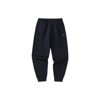 Training Series Solid Color Mid Waist Thickened Cuffed Knitted Sports Pants Women Pants Black 162347305-1