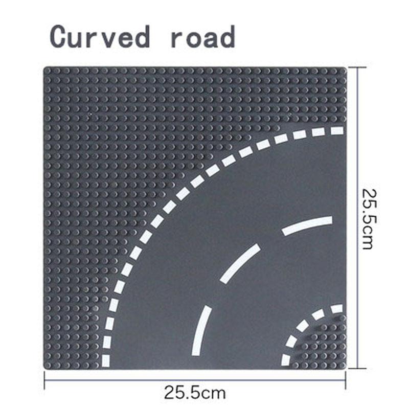 Non-Toxic City Road Street Baseplate Straight Crossroad Curve T-Junction Building Blocks Base Plates Construction For Children Kids
