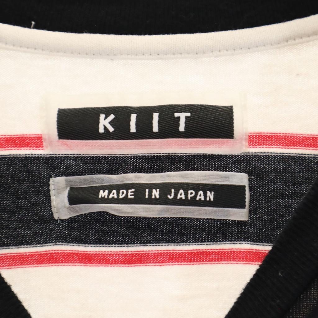 KIIT made in Japan Border Pattern Long sleeve T-shirt white Ron T Men's Used