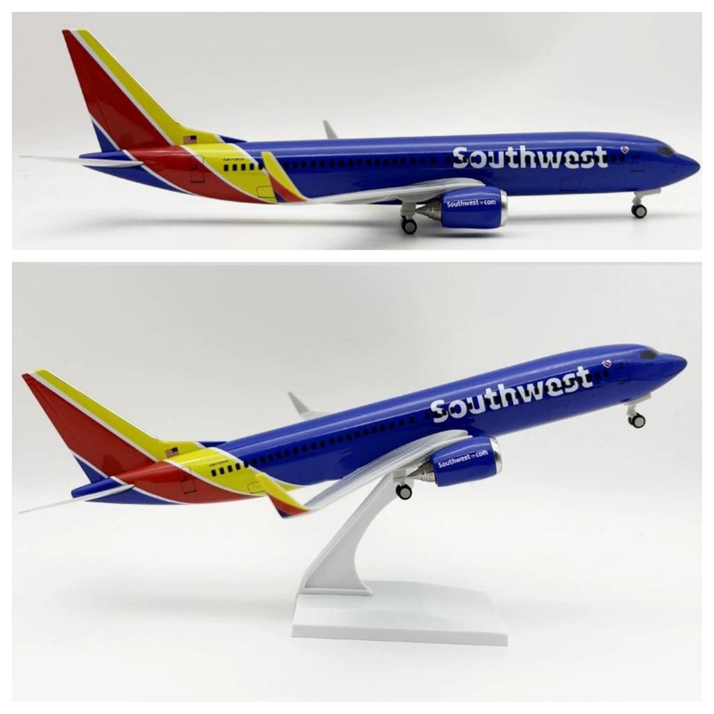 Miniature Plane 30CM US Southwest Airways Airplane B737 1:240 Scale Resin Aviation Model With Stand & Wheel Aircraft Home Decor