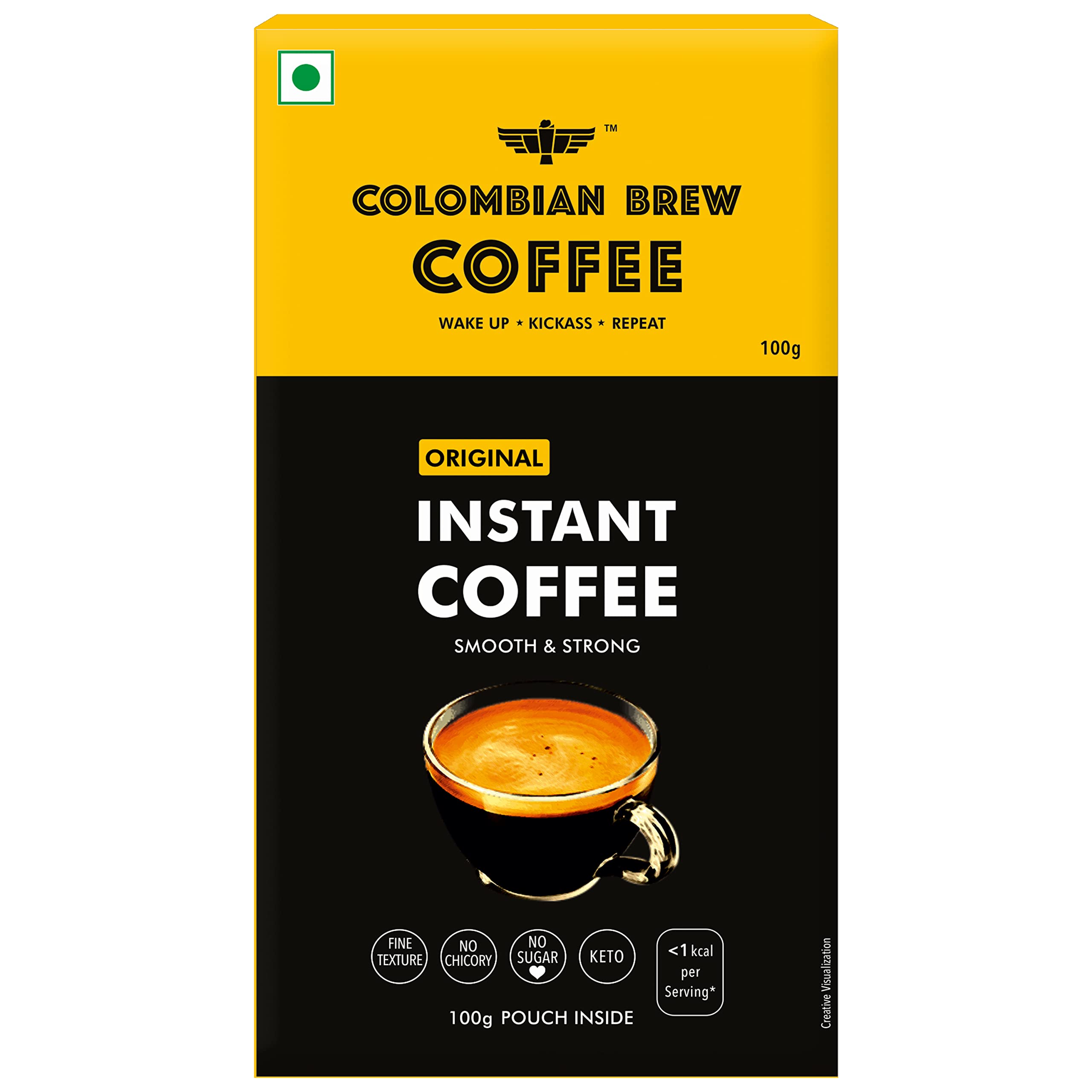 Colombian Brew Original Instant Coffee Powder, Strong 100g Box