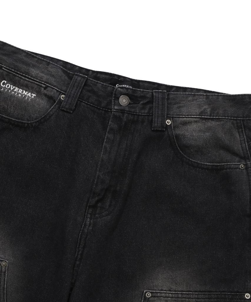 COVERNAT Semi-Wide Fit Carpenter Denim Pants Black