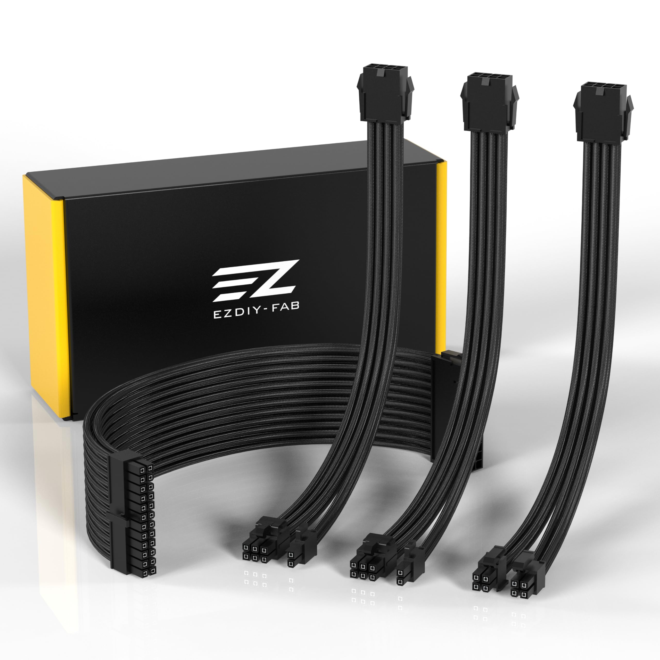 

PC Sleeved Cable for PC Power ATX Custom Mod PSU 18AWG Copper Two GPU Extension One CPU Extension and One ATX Extension Flexible and Easy to