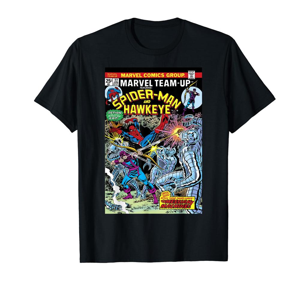 Marvel Spider-Man and Hawkeye Comic Cover T-Shirt
