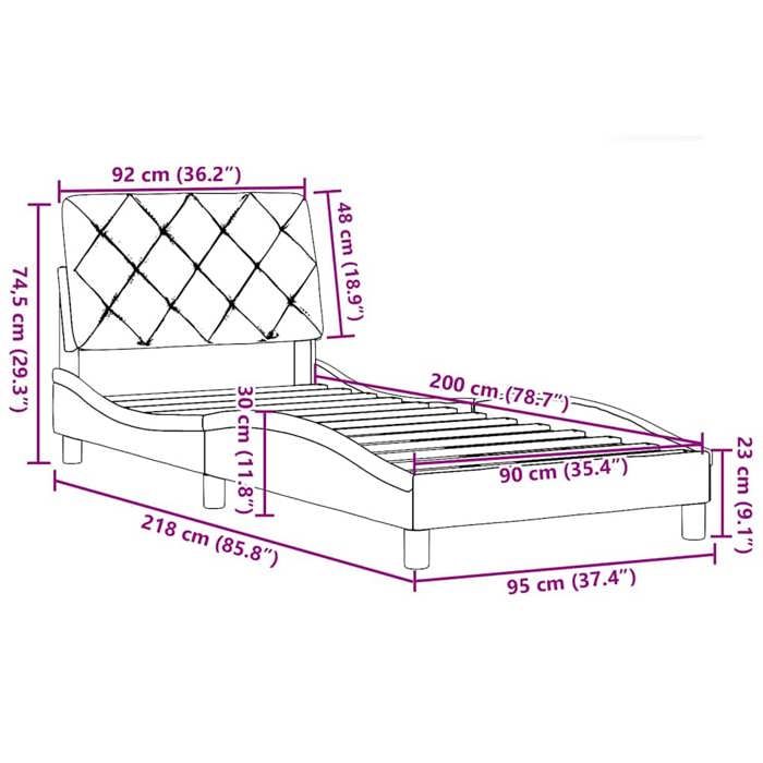 VidaXL Bed Frames Without Mattress Light Grey 90x200 Cm Fabric 3310573