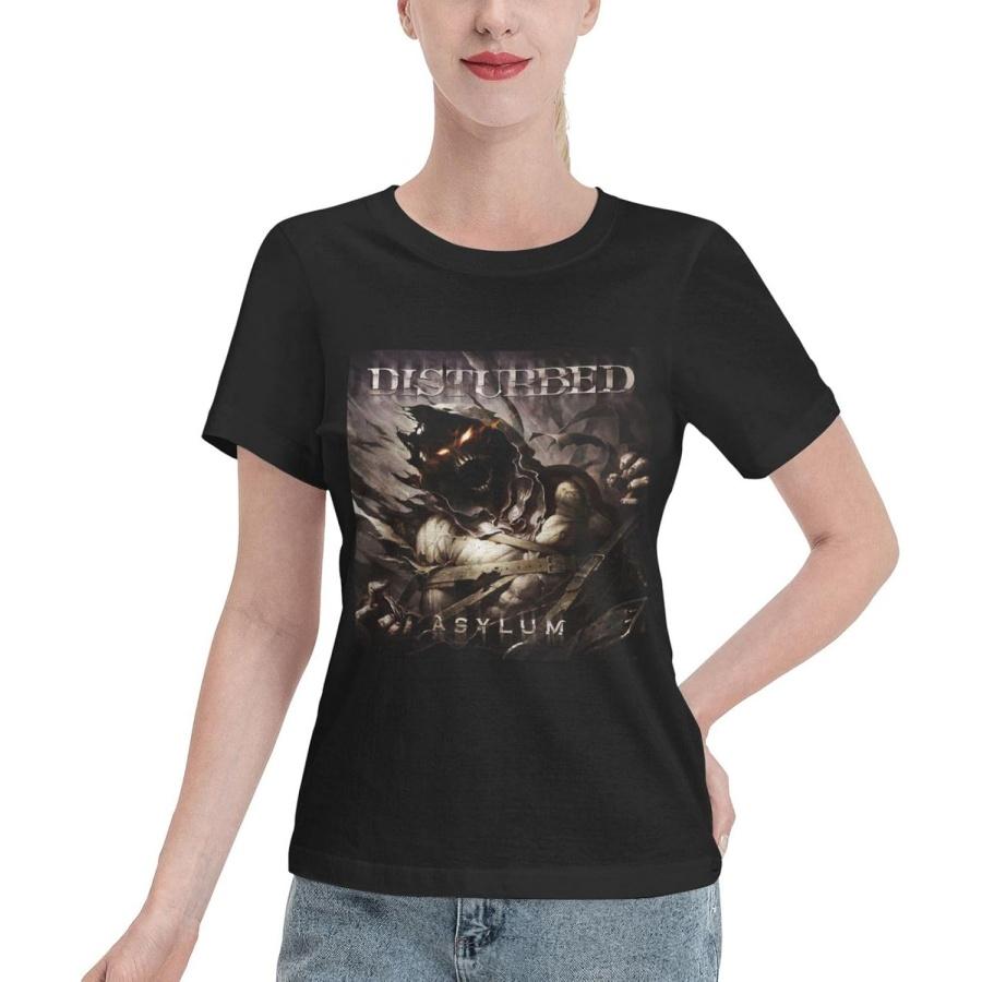 MADABO Women s Short Sleeve T-Shirt Disturbed Band Asylum Comfortable Cotton Round Neck Tee XXXXXL разноцветный