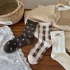 Women's Autumn Bow Boneless Mid Barrel Pile Socks