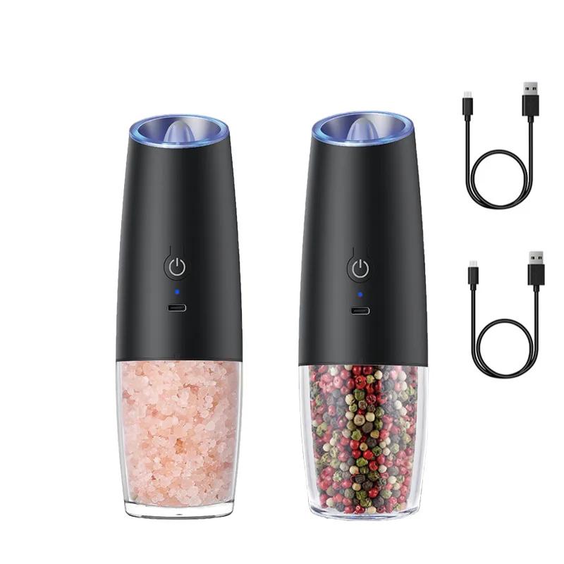 Gravity Electric Salt and Pepper Grinder Adjustable Coarseness Automatic Pepper Mill Grinder Shakers Grinder Machine for Kitchen