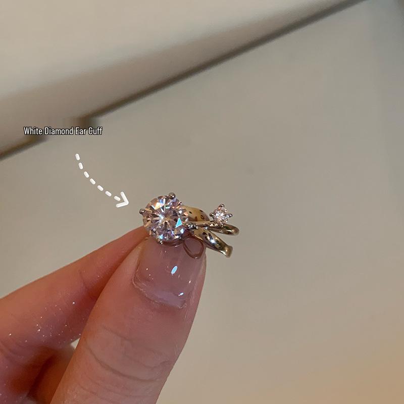 Korean Style Zircon Ear Cuff: Elegant, No-Piercing, High-End Earrings for Women