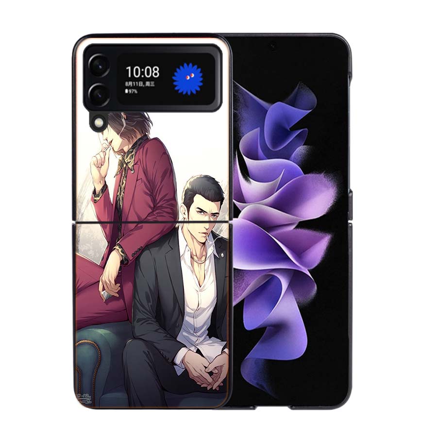 Yakuza 0 Game Phone Case For Samsung Z Flip 7 6 5G Galaxy Z Flip4 Z Flip5 Z Flip3 Coque Black Hard PC Shell Protective Cover