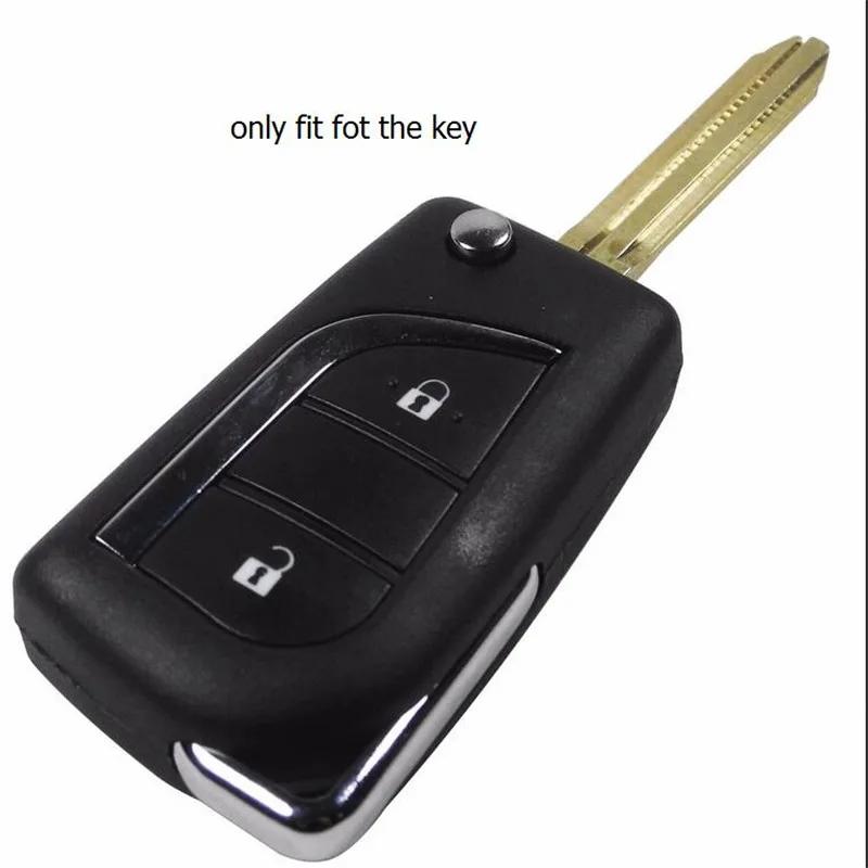 ZAD Silicone Rubber Car Key Cover Case Shell Set Protector Fob for Toyota Aygo Yaris Highlander Camry RAV4 2 Button Key Holder