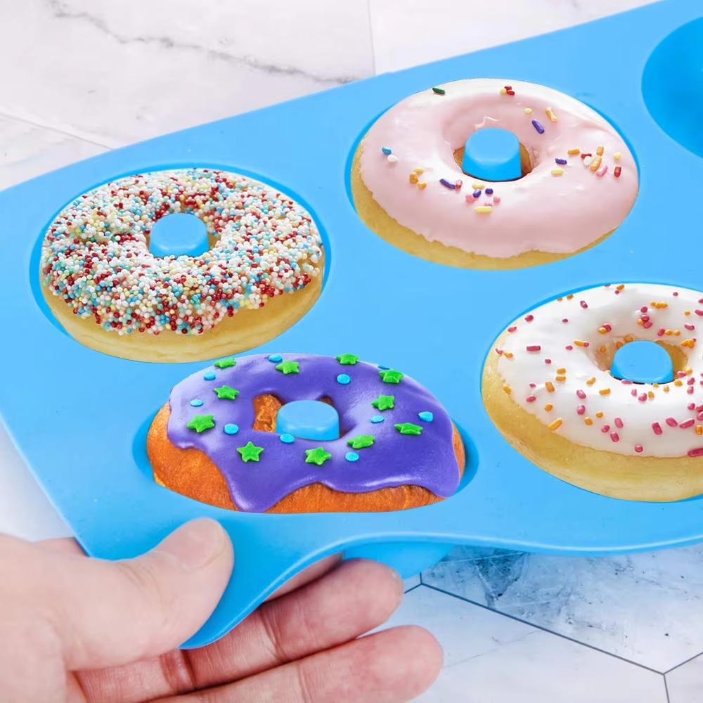 6-hole Silicone Donut Mold, Non-stick Mini Cupcake Mold, Food-grade Silicone Bagel Baking Pan