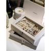 Velvet Divided Jewelry Storage Box with Clear Lid