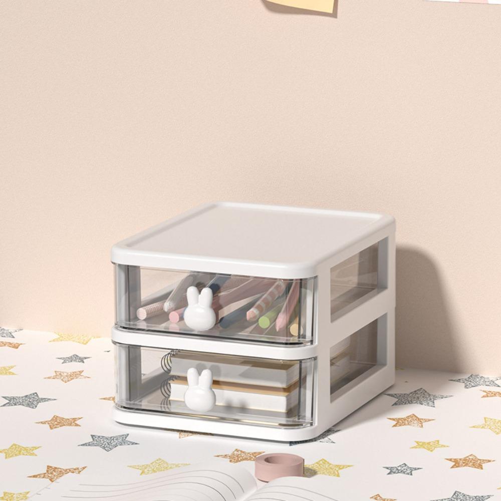 Convenient Multi-functional Desktop Storage Box Multi-Tier Plastic Desktop Organizer Drawer Space Saving Clear Storage Shelf