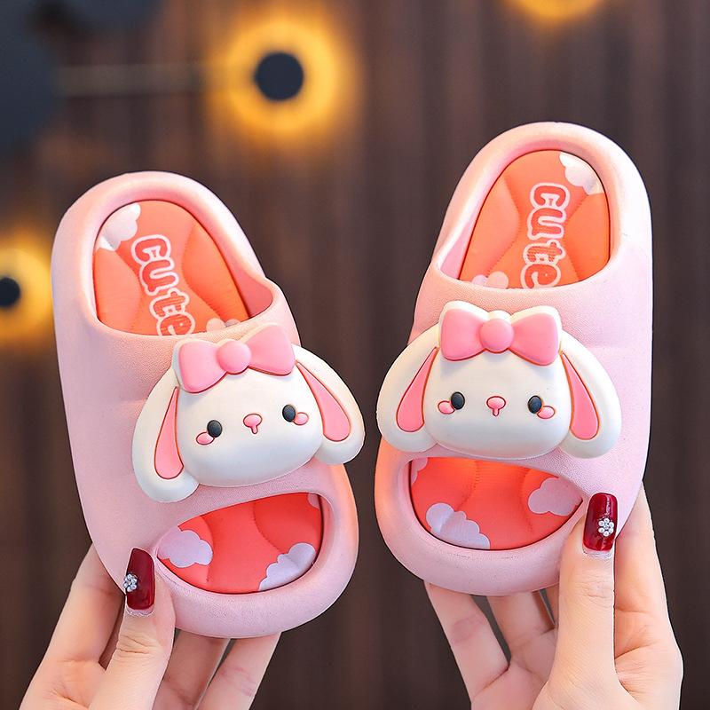 Children's Summer Sandals for Girls, Princess Cute Rabbit Non-Slip Bathroom Shower Boys Home Parent-Child Kids Sandals