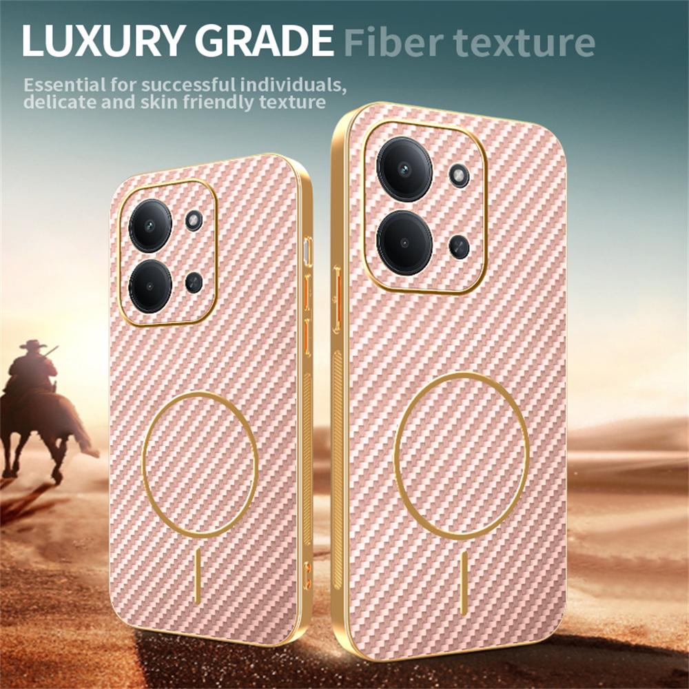 For Xiaomi Redmi 15C 4G (Global) (171mm) Phone Case Carbon Fiber Textured Electroplated TPU Back Cover
