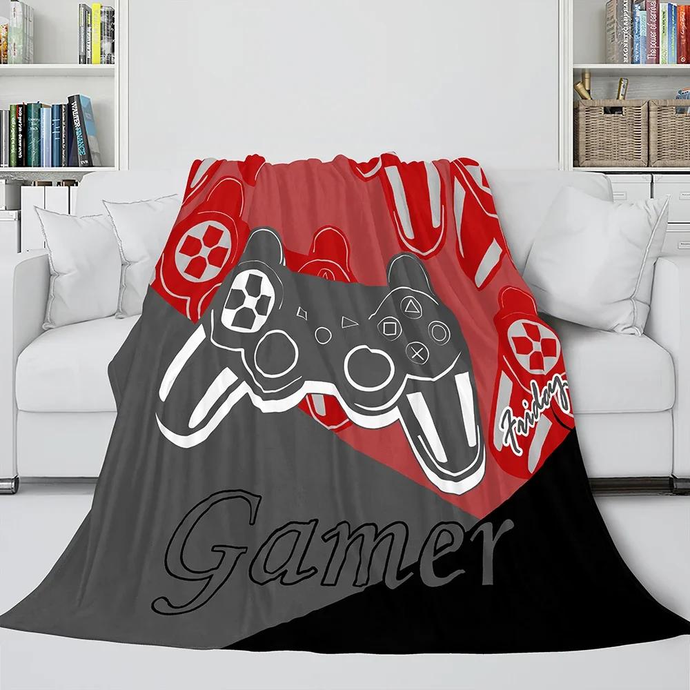 Gamepadová deka Módní flanelová deka na postel pohovku přehoz Bytový textil Hráč Děti Dospělí Dárek King Queen Size