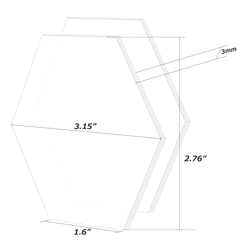 Pacify Hexagonal Acrylic Sheets, 3mm Thick, 24 Sheets, Clear Acrylic Plates with Protective Film, for Crafts, Painting, DIY Decoration, Ornaments, Spe