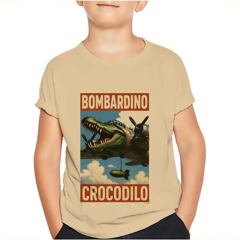 Tung Tung Tung Sahur Meme T-Shirts Bombardiro Crocodilo Kids Boys Girls Tee Tralalero Tralala Short Sleeve T Shirts Tops