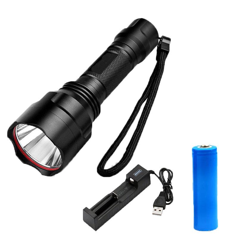 C8 High-Brightness Rechargeable Flashlight: Long Range, Waterproof, Durable, and Portable for Self-Defense