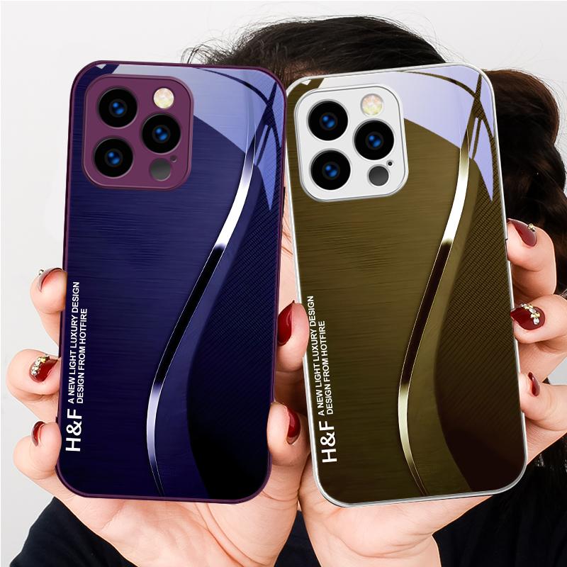 Grüner Farbverlauf Seide Für iPhone 16 E 15 14 13 Plus 12 mini 11 Pro Max XR Xs Max X 7 8 Plus 6 6S 2022 Gehärtetes Glas Handyhülle