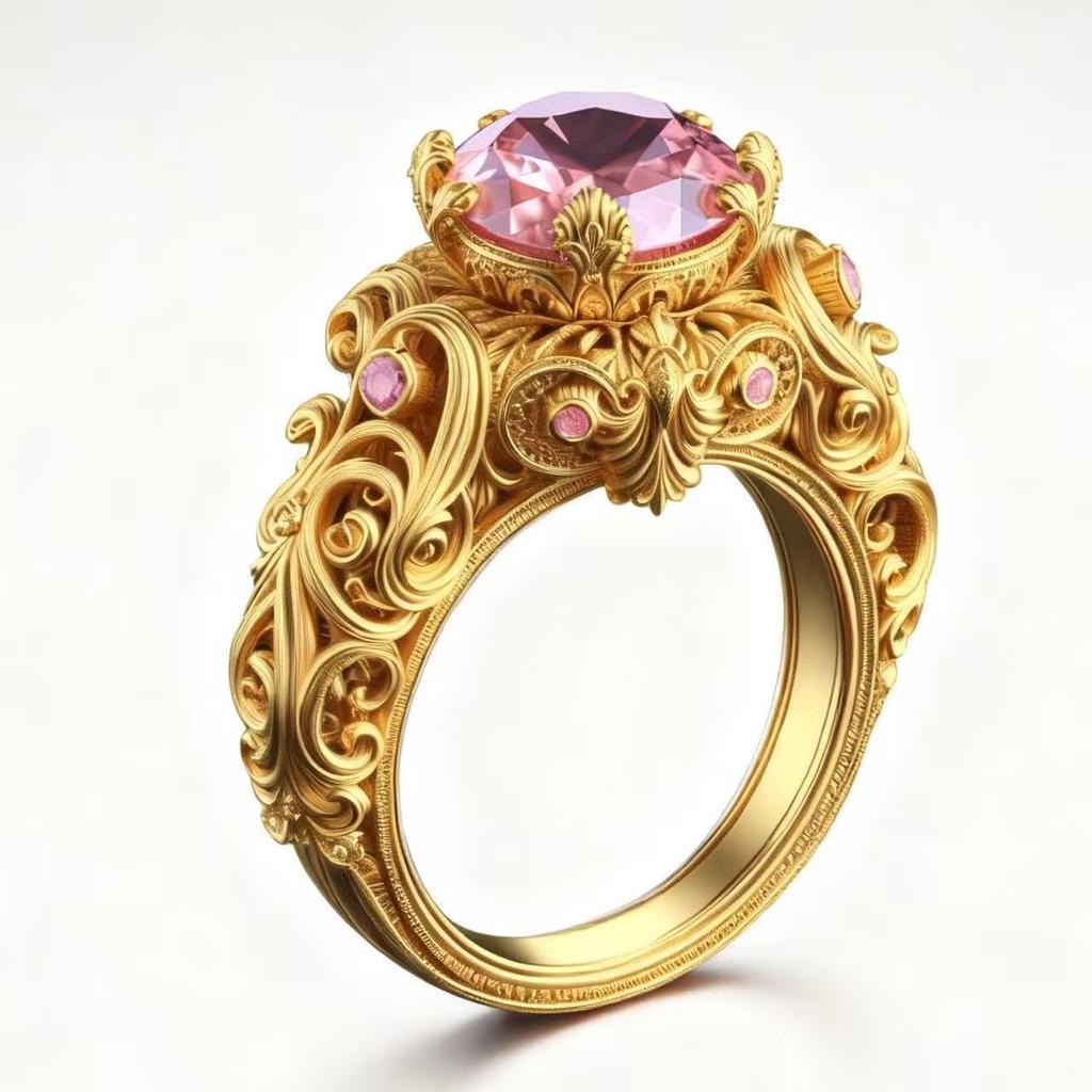 Bestseller 2026: Anello in Zircone Rosa Placcato Oro e Diamante Rosa Intagliato - Stile Europeo e Americano