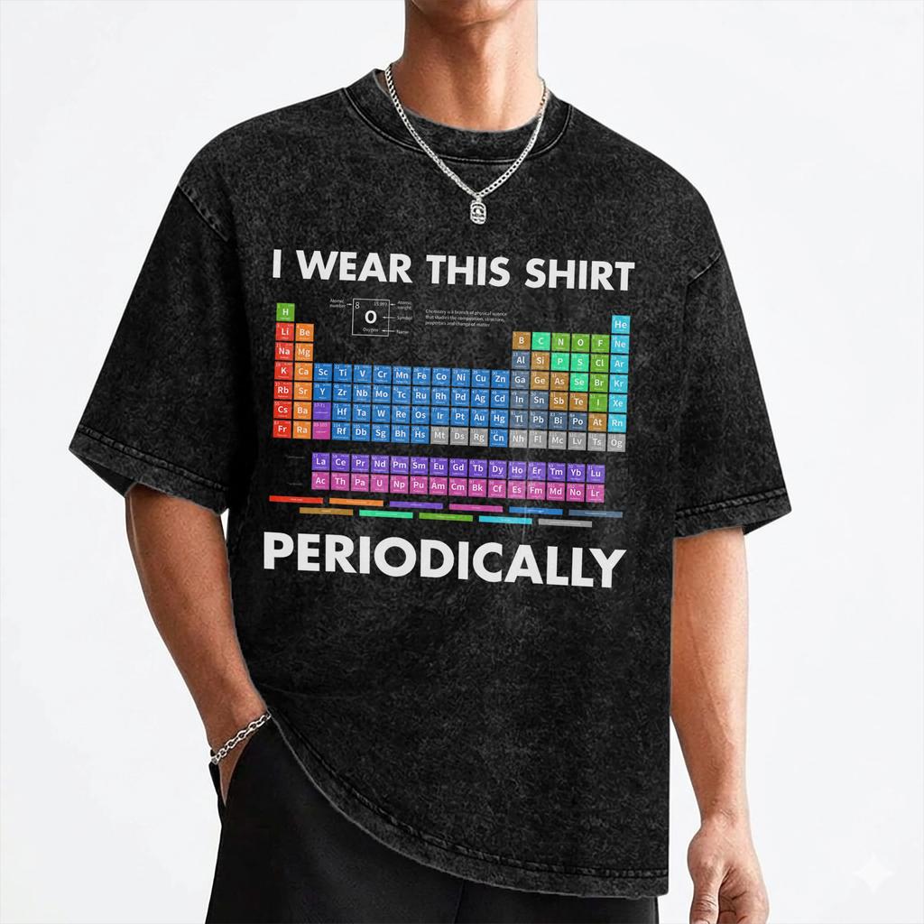 Indosso Questa Maglietta Periodicamente Magliette Cotone Lavato Harajuku T-shirt per Uomo Donna Streetwear Maglietta Grafica Stampata